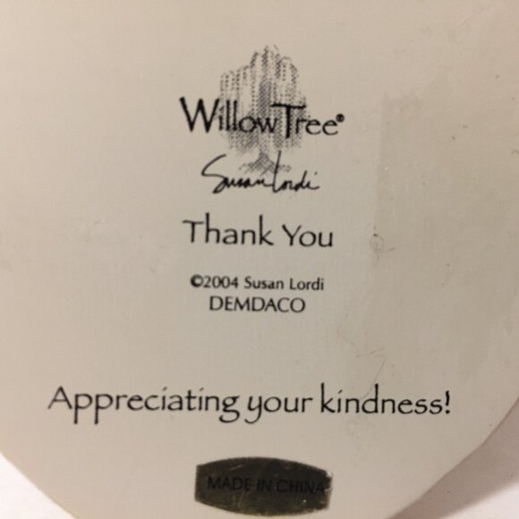 WILLOW TREE by DEMDACO   THANK YOU Plaque 2004 Susan Lordi - Picture 2 of 4